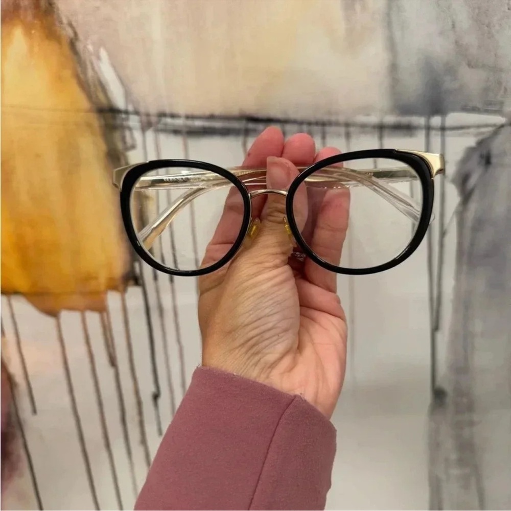 Versace Black and Gold Round Women's Glasses - Picture 6 of 6